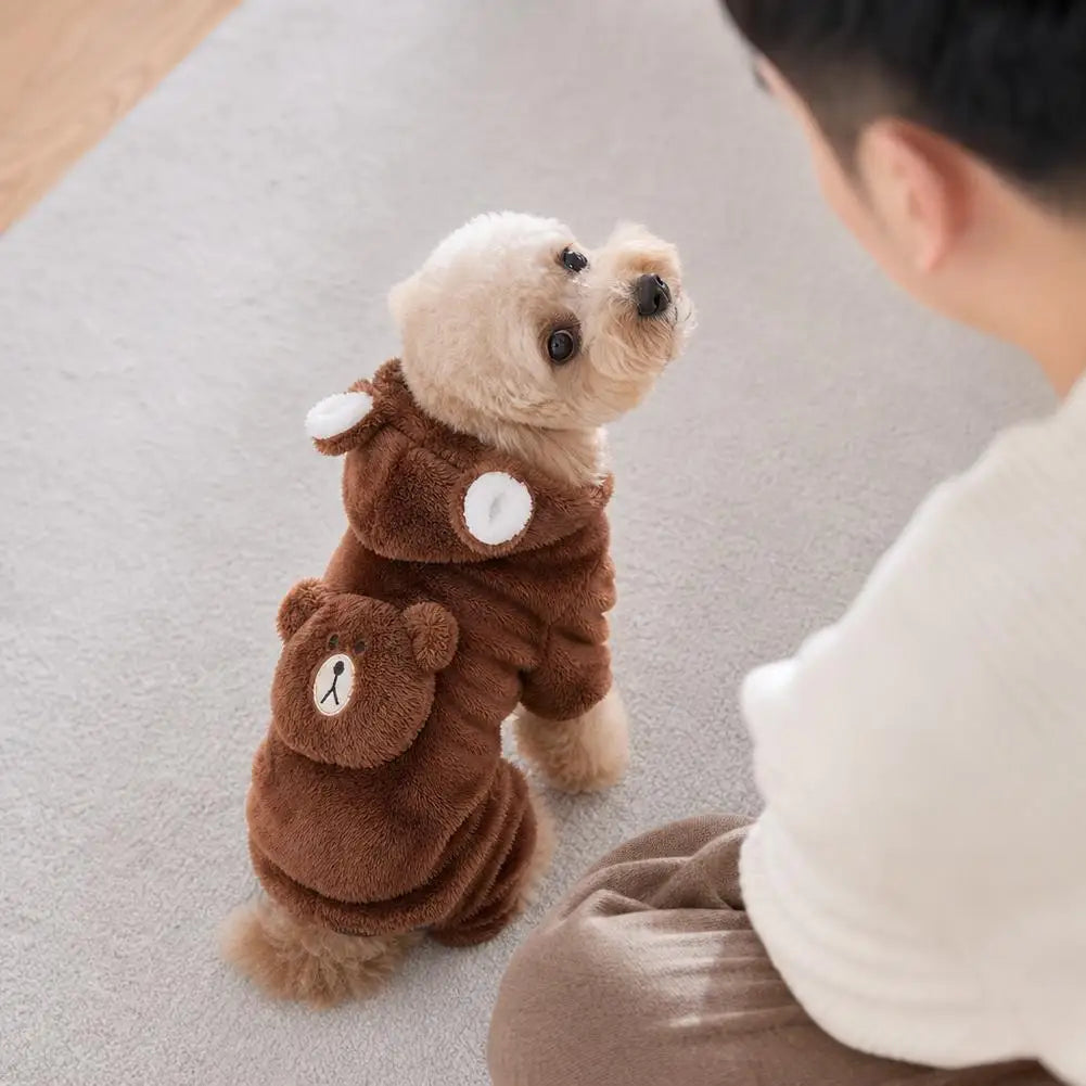 Teddy Bear Plush Pet Vest – Warm Fleece Sweater for Dogs & Cats