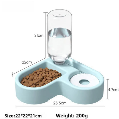 2-in-1 Gravity Pet Feeder & Water Dispenser – Space-Saving Corner Bowl
