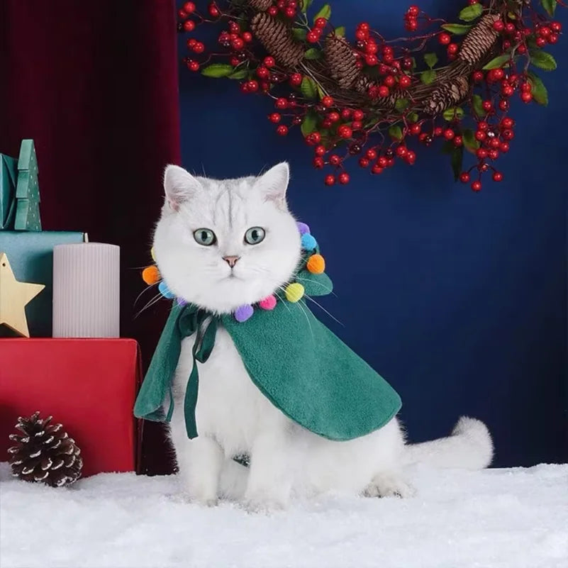 Santa Christmas Pet Cape & Hat – Festive Costume for Dogs & Cats