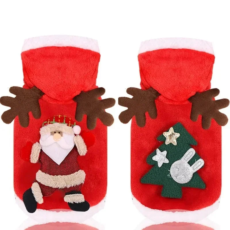 Christmas Reindeer Pet Hoodie – Warm Winter Costume