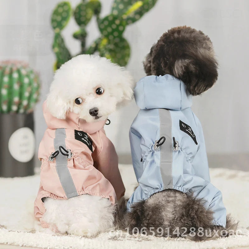 Reflective Softshell Pet Raincoat – Breathable Four-Leg Rain Jacket for Dogs & Cats
