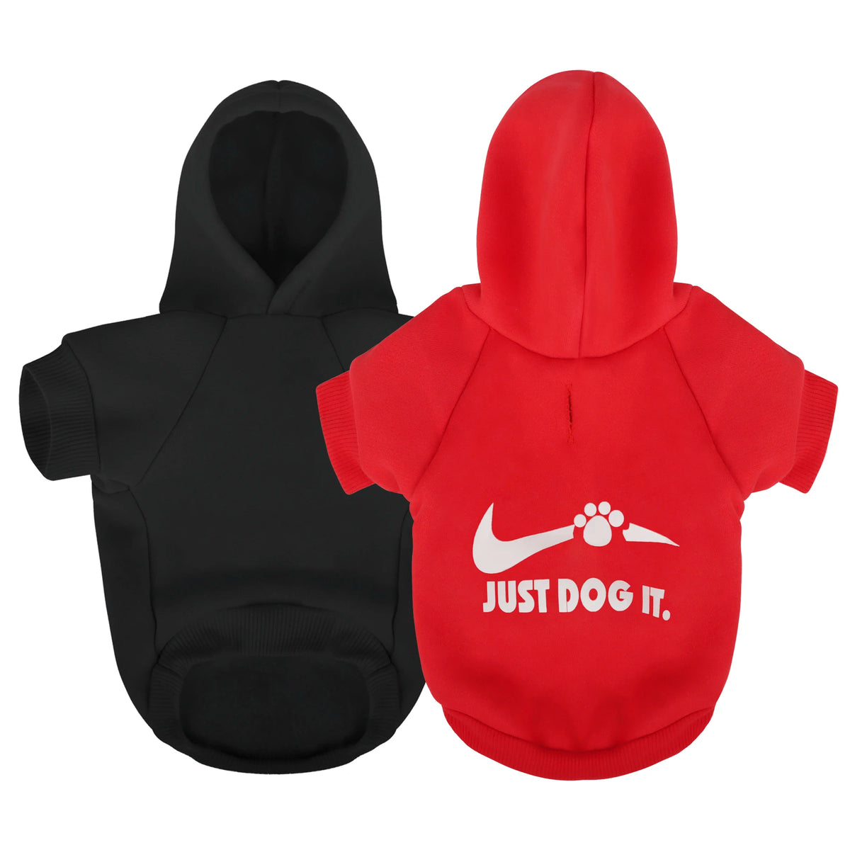 Cozy Printed Dog Hoodie with Leash Hole – Warm Cold-Weather Sweatshirt