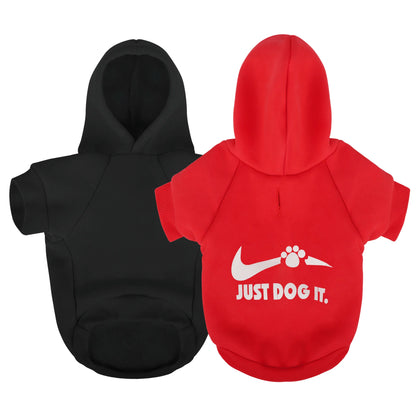 Cozy Printed Dog Hoodie with Leash Hole – Warm Cold-Weather Sweatshirt