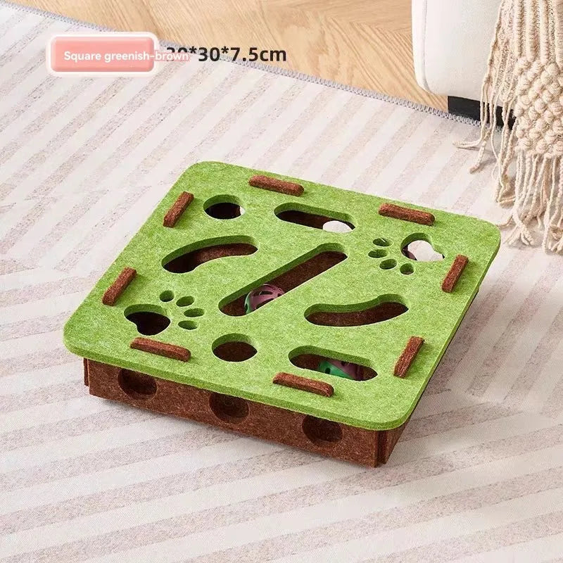 Interactive Cat Maze – Felt Play Box with 3 Bells