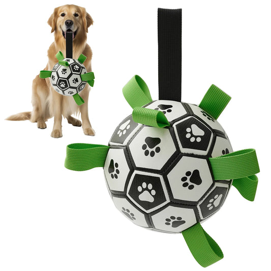 Interactive Soccer Ball Dog Toy – Tug, Chase & Fetch Fun