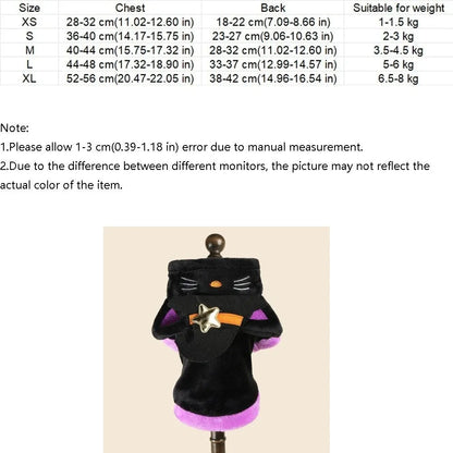 Wizard Witch Pet Costume – Halloween Transformation Hoodie for Dogs & Cats