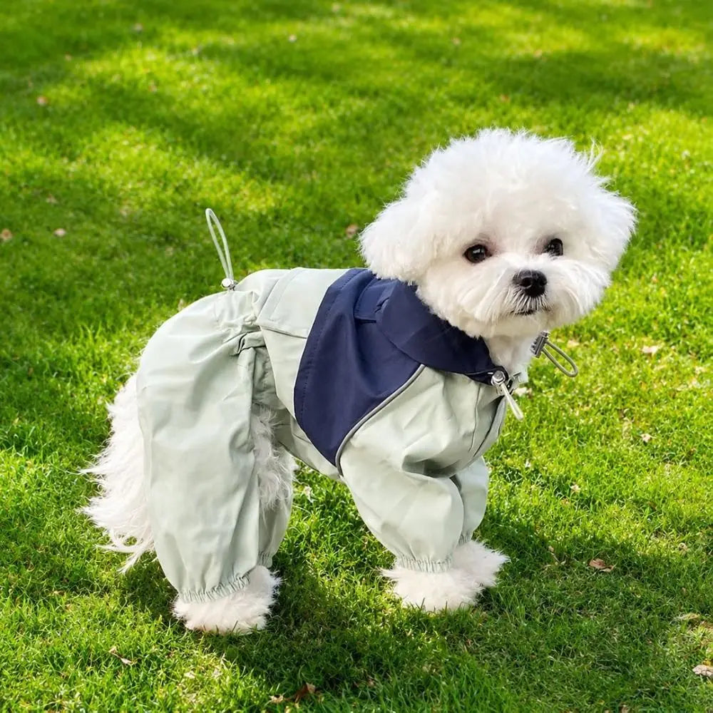 Waterproof Hooded Dog Jumpsuit – Full-Body Dust & Outdoor Protective Raincoat