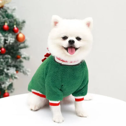 Christmas Reindeer Pet Hoodie – Warm Winter Costume