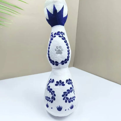 Funny Wine Bottle Plush Pet Toy – Interactive Squeaky Chew Toy