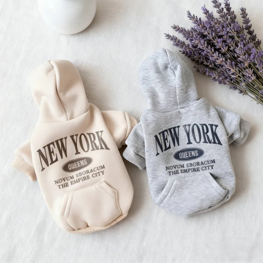 Letter Print Pet Hoodie – Soft Warm Pullover for Dogs & Cats