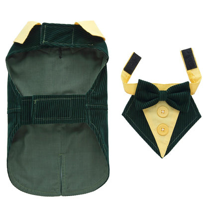 Formal Pet Tuxedo with Bow Tie – Wedding & Party Suit for Dogs & Cats
