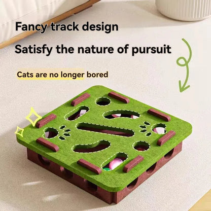 Interactive Cat Maze – Felt Play Box with 3 Bells