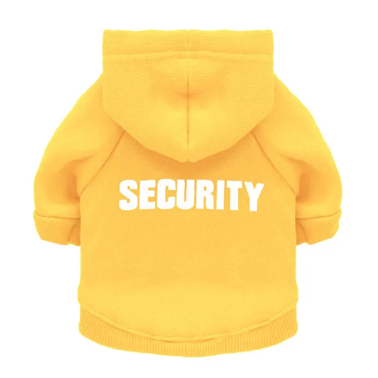 Security Letter Pet Hoodie – Warm Fashion Coat for Dogs & Cats