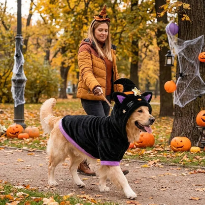 Wizard Witch Pet Costume – Halloween Transformation Hoodie for Dogs & Cats