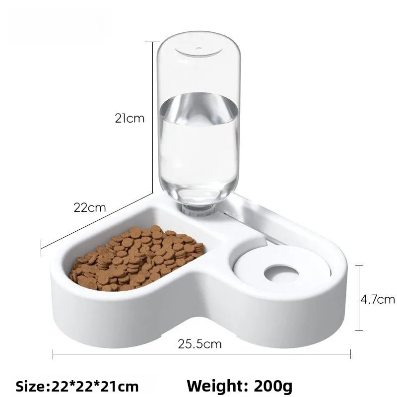 2-in-1 Gravity Pet Feeder & Water Dispenser – Space-Saving Corner Bowl