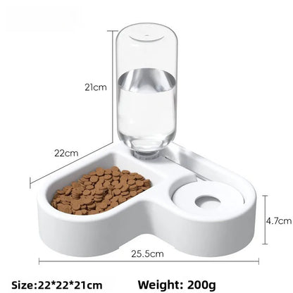 2-in-1 Gravity Pet Feeder & Water Dispenser – Space-Saving Corner Bowl