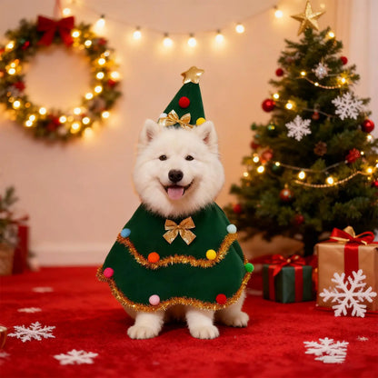 Funny Christmas Tree Pet Costume – Festive Holiday Outfit for Dogs & Cats