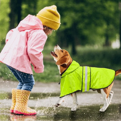 Waterproof Reflective Dog Raincoat – Adjustable Hooded Rain Jacket