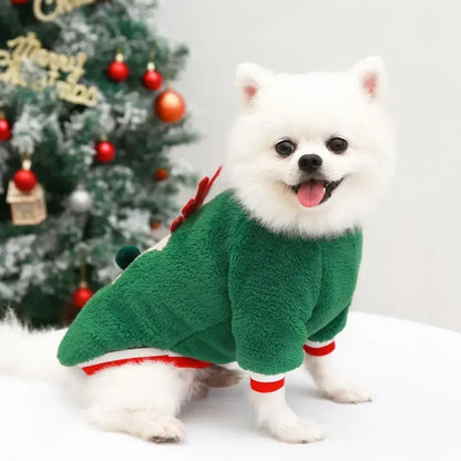 Christmas Reindeer Pet Hoodie – Warm Winter Costume