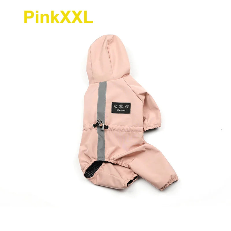 Reflective Softshell Pet Raincoat – Breathable Four-Leg Rain Jacket for Dogs & Cats