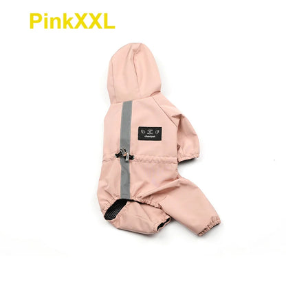 Reflective Softshell Pet Raincoat – Breathable Four-Leg Rain Jacket for Dogs & Cats