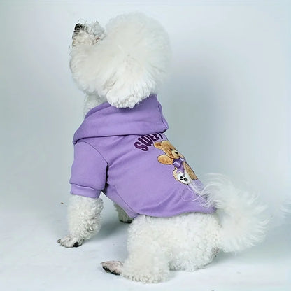 Velvet-Lined Pet Sweatshirt – Warm Printed Pullover for Dogs & Cats