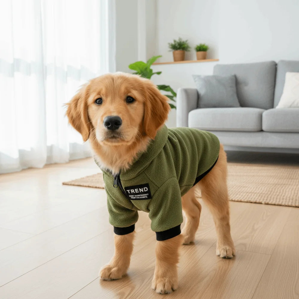 Thickened Polar Fleece Dog Hoodie – Warm Windproof Outdoor Sweater