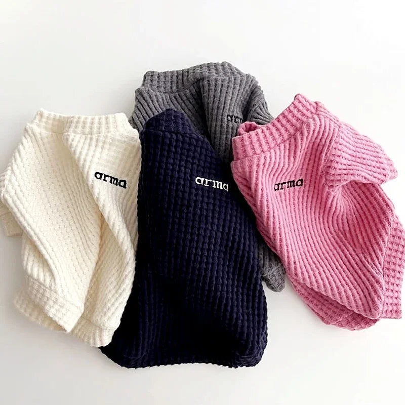 Letter Print Pet Sweatshirt – Soft Autumn Shirt for Dogs & Cats