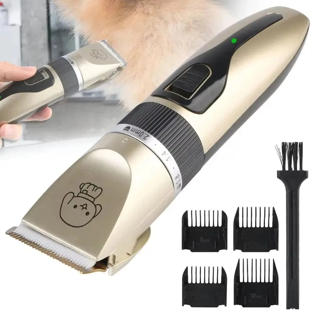 Professional USB Rechargeable Dog Hair Clippers – Silent 4-in-1 Pet Grooming Kit