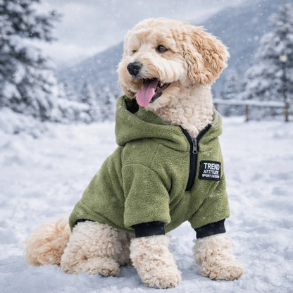 Thickened Polar Fleece Dog Hoodie – Warm Windproof Outdoor Sweater
