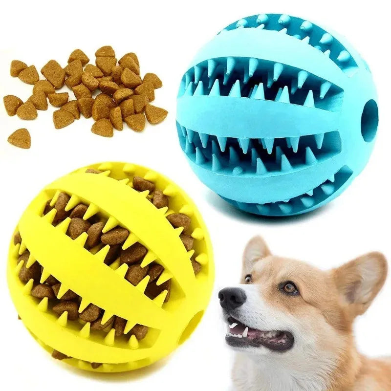 Natural Rubber Treat Ball – Tough Dental Chew Dog Toy