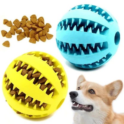 Natural Rubber Treat Ball – Tough Dental Chew Dog Toy