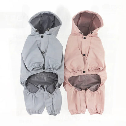 Reflective Softshell Pet Raincoat – Breathable Four-Leg Rain Jacket for Dogs & Cats