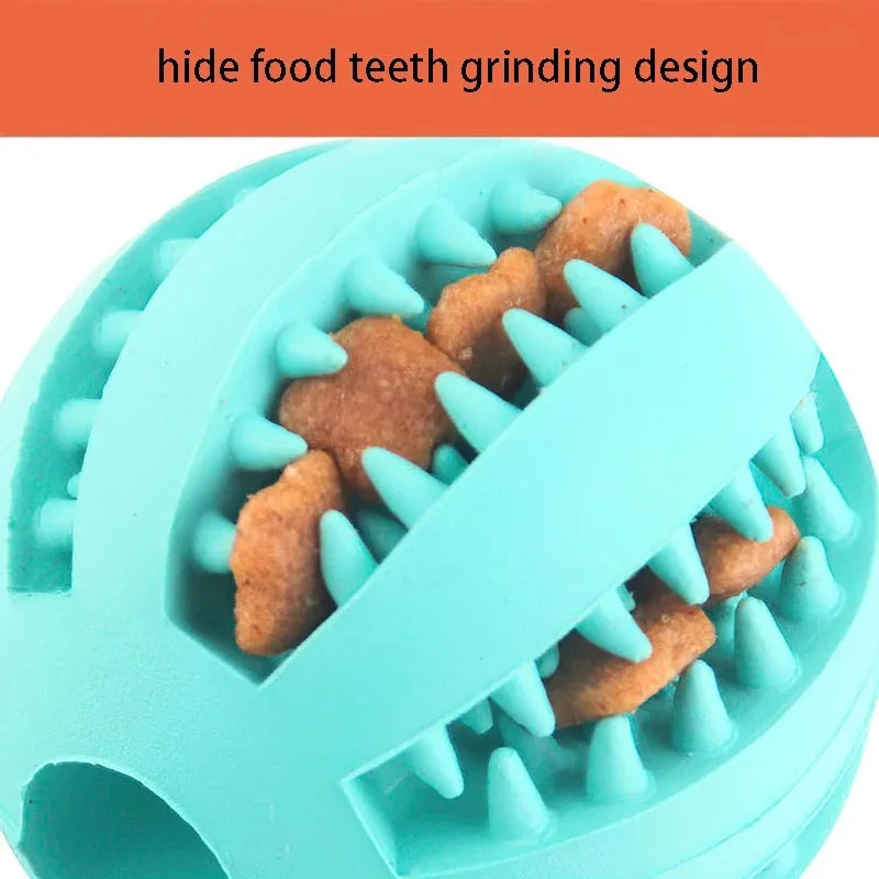 Natural Rubber Treat Ball – Tough Dental Chew Dog Toy