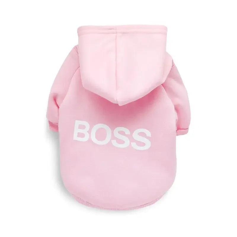Mommy Print Fleece Pet Hoodie – Thick Warm Coat for Dogs & Cats