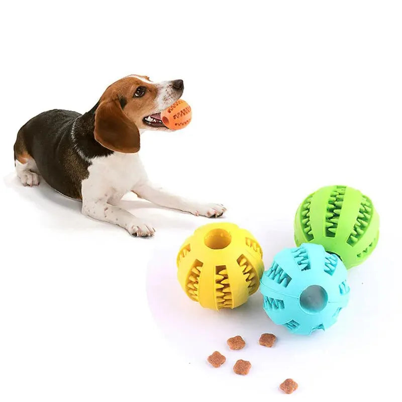 Interactive Treat-Dispensing Dog Ball – Chew & Dental Toy