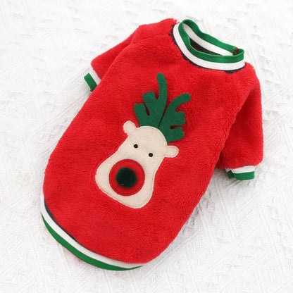 Christmas Reindeer Pet Hoodie – Warm Winter Costume