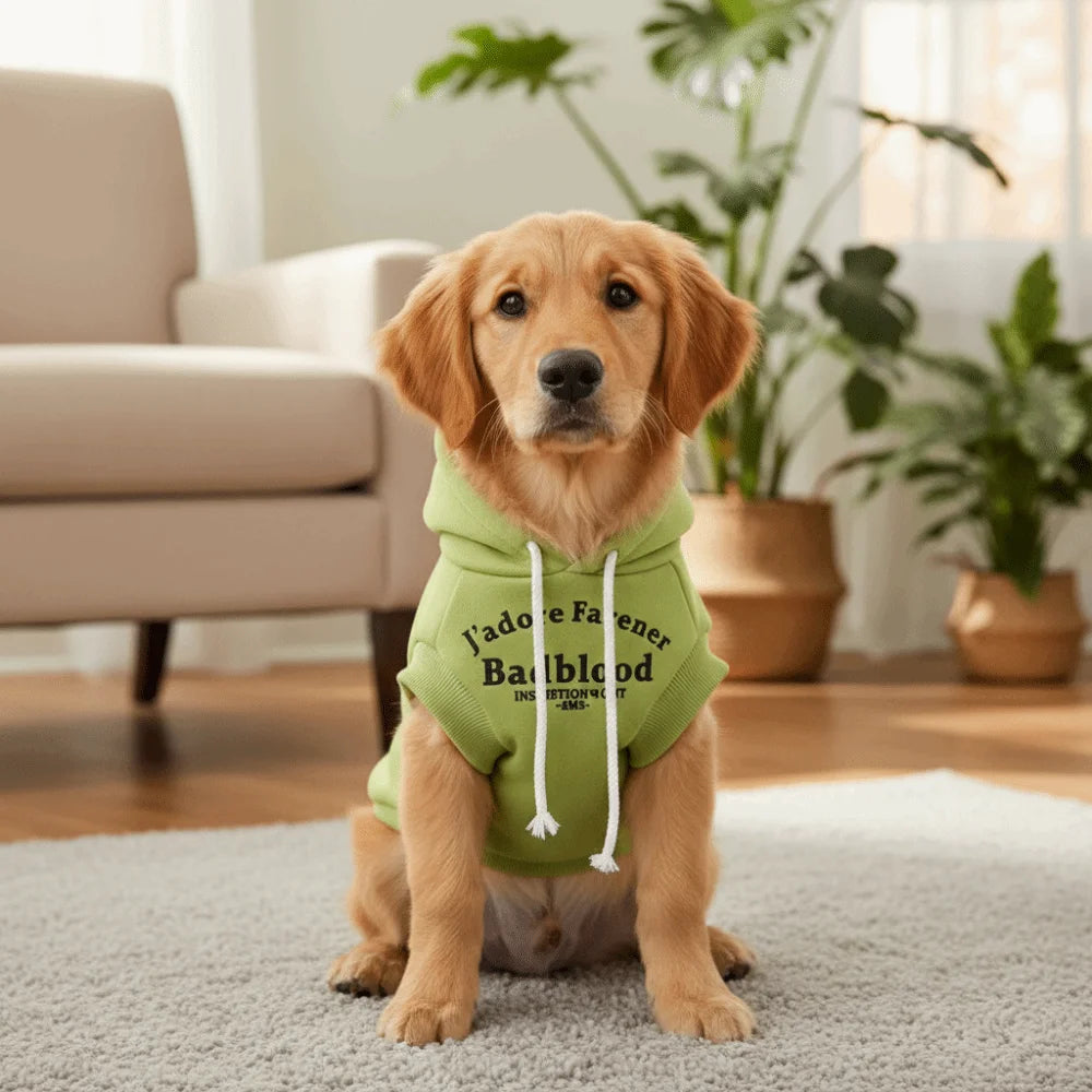 Letter Print Sleeveless Dog Hoodie – Soft Drawstring Pullover for Small Dogs