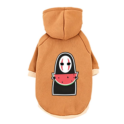 Ghost Print Halloween Pet Hoodie – Warm Fall & Winter Sweatshirt for Dogs & Cats