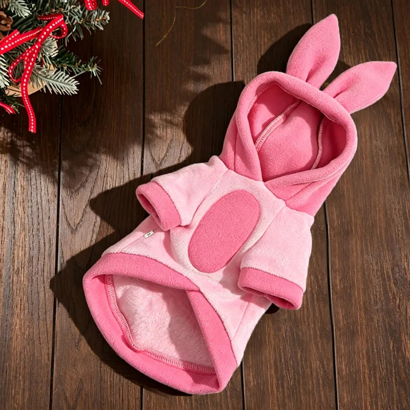 Cartoon Fleece Pet Hoodie – Warm Winter Clothes for Dogs & Cats