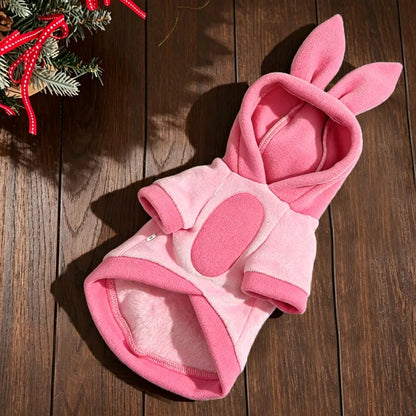 Cartoon Fleece Pet Hoodie – Warm Winter Clothes for Dogs & Cats