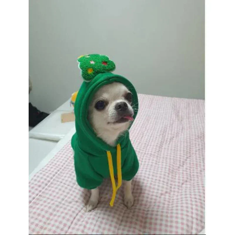 Christmas Reindeer Pet Hoodie – Warm Winter Costume