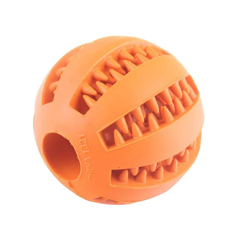 Interactive Treat-Dispensing Dog Ball – Chew & Dental Toy