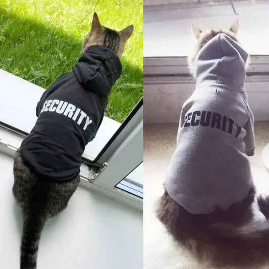 Security Letter Pet Hoodie – Warm Fashion Coat for Dogs & Cats