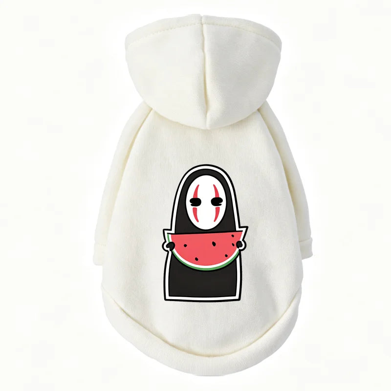 Ghost Print Halloween Pet Hoodie – Warm Fall & Winter Sweatshirt for Dogs & Cats