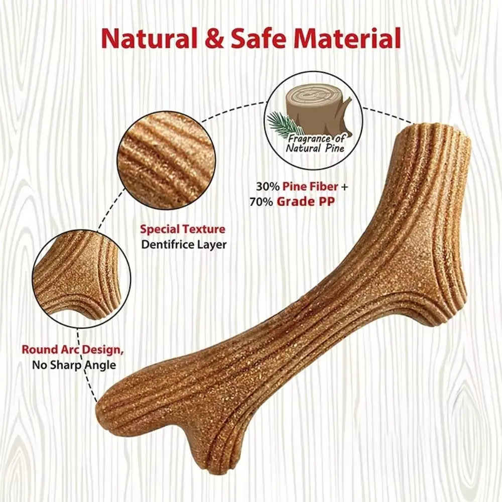 Natural Wooden Deer Antler Dog Chew Toy – Tough & Long-Lasting
