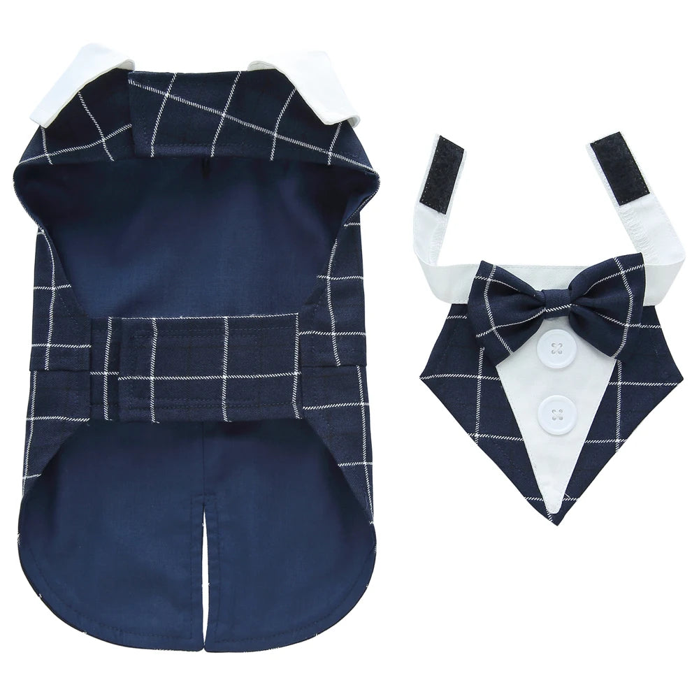 Formal Pet Tuxedo with Bow Tie – Wedding & Party Suit for Dogs & Cats