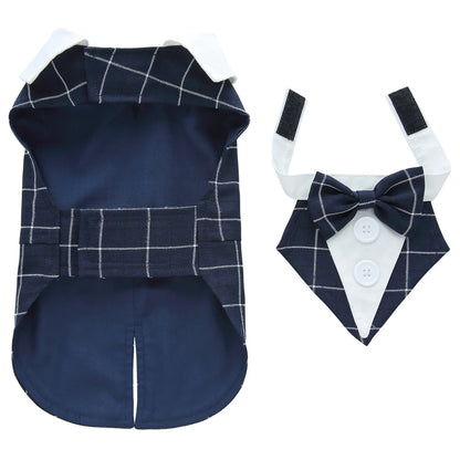 Formal Pet Tuxedo with Bow Tie – Wedding & Party Suit for Dogs & Cats