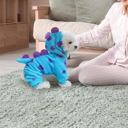 Dinosaur Fleece Pet Hoodie – Warm Halloween Costume for Dogs & Cats