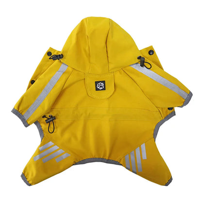 Lightweight Reflective Dog Rain Jacket – Waterproof Hooded Coat with Leash Hole